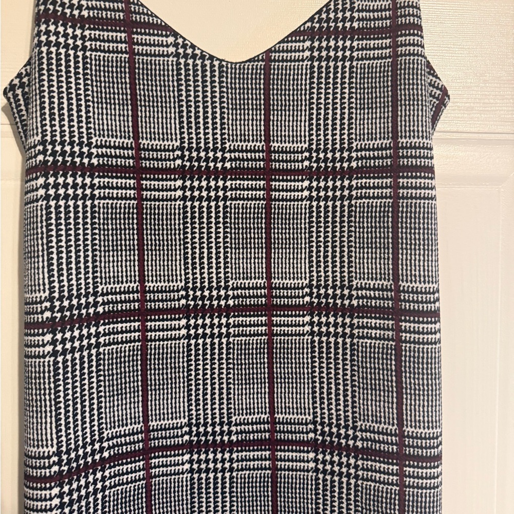 Vibe Black and White Checkered Mini Dress